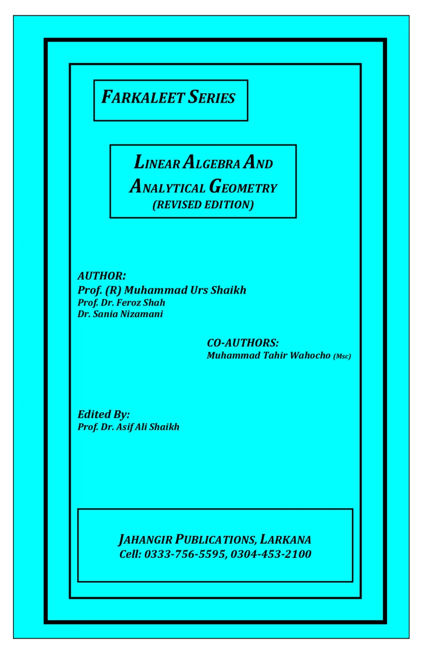 Linear Algebra And Analytical Geometry | Farkaleet Series